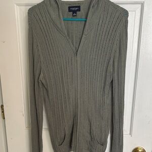 SONOMA Olive Ribbed Zip-Up Women's Cardigan